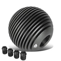 NRG Innovations SK 703GM 범용 알루미늄 시프트 손잡이 스레드 어댑터 포함 방열판 스타일 라운드 볼 모양 건메탈