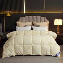 95% 거위털 이불 겨울 보온 이불솜, 노란색, 6근