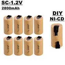 임팩 드릴 충전 드라이버 배터리 전동 신제품 SC 니켈 카드뮴 배터리 1.2V 2800mah 용접 벨트 포함 공구의 셀 교체에 적합, 1pcs