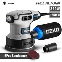 샌딩기 무선 샌더기 DEKO 320W 무작위 궤도 전기 샌더 기계 16Pcs 125mm 사포 강력한 먼지 수집 폴리 셔