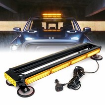 Xprite 66cm(26인치) COB LED 스트로브 루프탑 플래시 라이트 바 양면 위험 경고 신호등 비상 차량 건설 자동차 트럭 교통 보안 화이트 그린, Amber