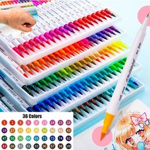 168 색 마커 펜 세트 더블 헤드 브러시 드로잉 형광펜 미적 전문 만화 학교 미술 용품 문구, 15 36 Colors Washable-B