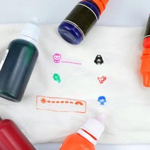 의류 스탬프 네임 스티커 도장 재료 의류용 잉크 10ml의류용스탬프 의류네임스티커 네임스탬프 스탬프제작 자동스탬프 면라벨제작 어린이집명찰 어린이집이름표, 의류용잉크10ml