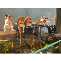 새끼 고양이 장식인형 낚시하는 특이한 소품 5종세트, 낚시 고양이 컬렉션(5개 모델)