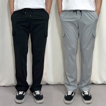 노마진컴퍼니 3컬러 빅사이즈 남성 신축성 좋은 스판 시원한 와이드 카고 쿨 팬츠 (S-2XL)