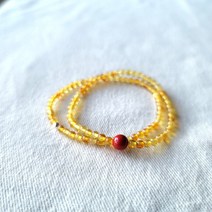 발탁해산 천연 호박 경면주사 액막이 팔찌