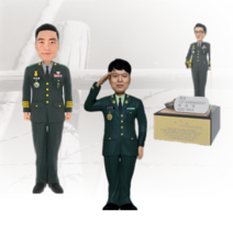 육군정복 캐릭터 풀 패키지 구성 군인피규어 전역패 감사패 기념패 정년 퇴직기념 승진 전출기념 근속기념, AP-782, 금판명판, 박격포
