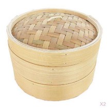 ST SHOP 2X 대나무 기선 바구니 뚜껑 둥근 고기 기선 뚜껑, 6.5 인치 뚜껑, 설명