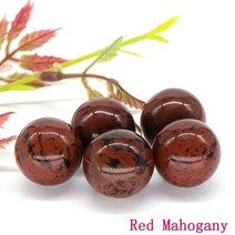 애완돌 반려돌 20mm 스톤 비즈 천연 보석 레이키 힐링 라운드 볼 크리스탈 DIY 목걸이 팔찌 쥬얼리 세공 액세서리, [04] 20pc, [25] Red Mahogany