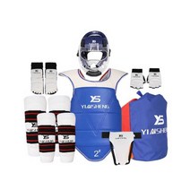 태권도보호대 격투기 MMA 합기도 주짓수 몸통보호대, 4호 레드-7점 세트