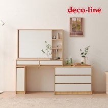 데코라인 코넬 아로하 수납 확장형 화장대 세트 DNC031, 오크화이트