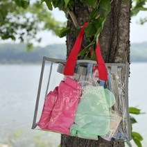 1+1 물놀이 가방 알로하 투명 방수 수영장 운동 헬스 비치백