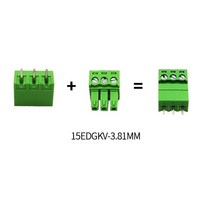 PCB 단자 15EDG 3.81mm 용접 암수 쌍 플러그 스트레이트 직각 핀 전체 세트, 01 15EDGKV Straight_03 3P