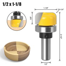 공구6mm/6.35mm/mm 샹크 보울 ∓ 트레이 라우터 비트 1-1/ "직경 라운드 노즈 밀링 커터 목공 코너, 14 12.7X28.6mm
