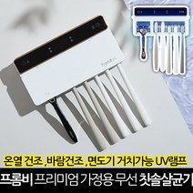 프롬비 프리미엄 가정용 UV 무선 칫솔살균기 FD229 온열건조 바람건조 UV램프 면도기 거치가능 유무선겸용 가정용칫솔살균기 벽걸이, 프리미엄 칫솔살균기 화이트