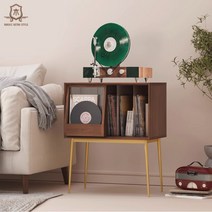 원목 책꽂이 캐비닛 정리함 북선반 서재 칸막이 레코드 수납 선반 LP 앨범 인테리어, E.블랙 월넛
