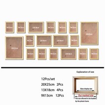 액자벽장식용 나무 액자 18 개 블랙 화이트 사진 프레임 플렉시글라스 클래식, 02 wood Photo Frame
