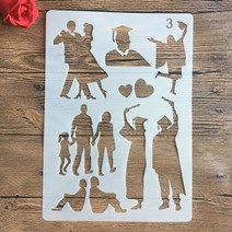 스텐실도안 스텐실 a4 2921cm 가족 캐릭터 동물 diy 벽화 스크랩북 색칠 사진 앨범 장식 종이 카드 템플릿, 3