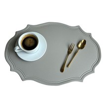 Huvafen 북유럽 방수 식탁매트 테이블매트, 그레이   x4pcs