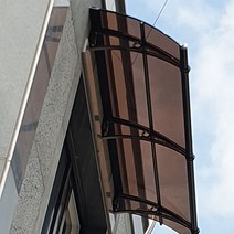 550X4400 주차장차양 브라켓 창문열차단 렉산자재 유리캐노픽스 테크차양 천막, 브라운엠보, 블랙, 실버
