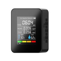 공기질 모니터 CO2 포름 알데히드 TVoc 온도 습도 다기능 공기 가스 탐지기에 대한 정확한 테스터, 검은색