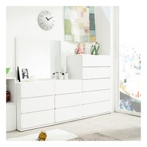 아르스노바 시스템 서랍장세트(화이트_5단+화장대/거울포함), 화이트_5단+화장대/거울포함