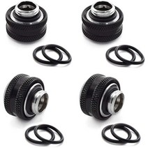 SDTC Tech 4팩 G1/4인치 ~ 10mm x 14mm (IDxOD) PC 워터 쿨링 시스템 금속 및 PETG 튜브용 경질 튜브 압축 피팅