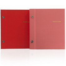 심상현의 스토어 하드 커버 바운딩 4X6 40매 포토 앨범, 코랄핑크, 레드오렌지 세트