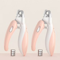 모노치 반려동물 LED 세이프 발톱깎이, 2개 1세트, 피치+피치