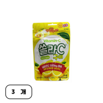 V 고려은단 쏠라C 구미 레몬맛 50g 쏠라씨 젤리 간식 비타민C (비타하우스 물류센터 출고), 3개