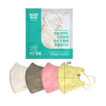 블루본마스크 클래식 KF94 대형 새부리형 컬러 마스크 (15세~성인) - 50매, 키위그린