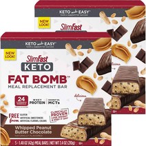 슬림패스트 키토 밀 바 휩트 피넛 버터 초콜릿 맛 글루텐 프리, 2개, 210g
