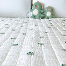 돗투돗 시원한 아기 쿨매트 동물친구들 신생아 침대 인견 쿨 패드 여름 이불, 인견쿨에어패드(110x200)-쿵쿵돗디노