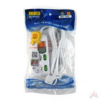 VEDANA_ 국내산 KS 고용량 2구 멀티 탭 콘센트 3m 선 16A 250V 난열 내연 성 수지 9680080p, 기본, 기본2