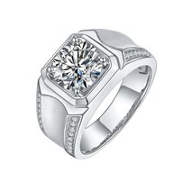 [정품] Luxury 925 Sterling Silver 3ct D Color 9 mm VVS1 Moissanite Rings Men Engagement Ring Modern R