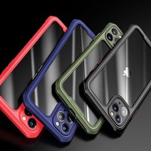 아이폰12 11 프로 맥스 XR XS MAX X SE2 8 7+ 카메라보호 컬러 사각 에어백 범퍼 투명 하드 휴대폰 케이스