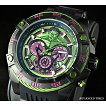 인빅타 Invicta 52mm MARVEL HULK Bolt Viper Ltd Ed Chronograph Green/Purple Dial Watch [인빅타시계]