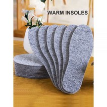 족저근막염 신발 키높이 평발 기능성 깔창 3 쌍 Thicken Warm Insoles 통기성 부드러운 피부 친화적 인 남성 여성 Thermal Wool Felt Shoes 부츠 패, Gray-3 pairs_36-230MM