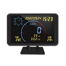 차량용hud 헤드업 디스플레이 4.7 인치 스크린 온도 속도계 게이지 앞 유리 경고 GPS 속도 프로젝터 보안 알람 HUD, [01] Black, 01 Black