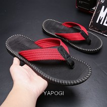 YAPOGI 2022 남자 슬리퍼 여름 2022 새로운 패션 야외 한국어 스타일 패션 맞춤 미끄럼 야외 남자 비치 슬리퍼 YAPOGI