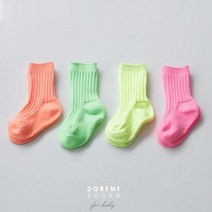 도레미 네온립삭스(4P) 아동 주니어 양말