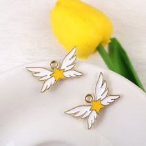 비즈아이 [7346-03]에폭팬던트(천사별) 26*14mm (골드) [1개], 1개