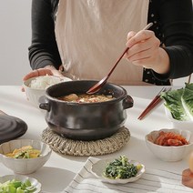 온도 핸드메이드 1인용 도자기 뚝배기, 대, 1개
