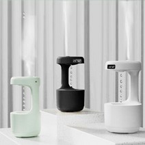 에크스씨샵 탁상용 반중력 USB 물멍 가습기 화이트 저소음 LED스크린 원터치조작, 그린