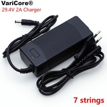 varicore 29.4 v 2a 18650 리튬 배터리 팩 충전기 7string 정전류 정전압 24v 폴리머 리튬 이온 충전기, 우리 플러그