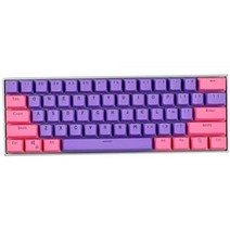 CORN 61 키 레이아웃 OEM 프로파일 PBT 두꺼운 키캡 60% 기계식 키보드용 RK61 GANSS ALT61 IKBC Poker Anne 프로 GH60 i사운드바u, Pink/Purple