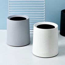 뚜껑없는 원형 휴지통 책상 화장실 화장대 북유럽 모던 쓰레기통, 화이트