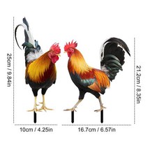 정원가꾸기 데코 아크릴 닭 말뚝 뒷마당 정원 파티오 주방 장식 잔디 현실적인 수탉, 01 2pcs