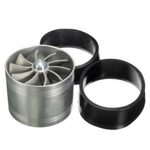 자동차 에어 필터 흡입 팬 64.5mm x 50mm 연료 보호기 과급기 범용 솔리드 스테이트 터보 팬 부스터, 01 Silver