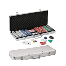 카지노 포커 칩 세트 텍사스 홀덤 포커 칩셋 알루미늄 케이스 포함 주사위 칩, 알루미늄 케이스 세트 100p